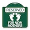 Signmission Blue Reserved Parking for New Mothers, Green & White Aluminum Sign, 18" x 18", GW-1818-24297 A-DES-GW-1818-24297 - alternate 1